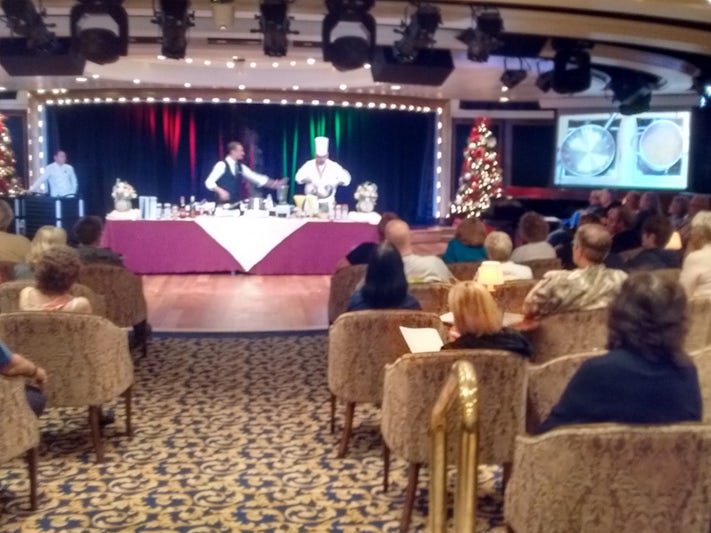 Cooking demonstration by the hed chef and maitre&#39;D
