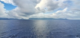 View of Nahaa, French Polynesia from the ship as we arrived in Raiatea