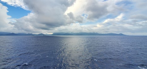 View of Nahaa, French Polynesia from the ship as we arrived in Raiatea