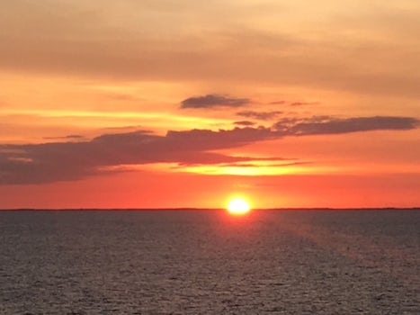 Balcony sunset at sea