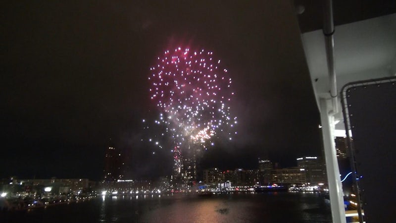 New Years Eve fireworks in Baltimore's inner harbor