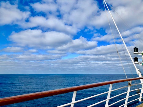 A view of the beautiful weather at sea