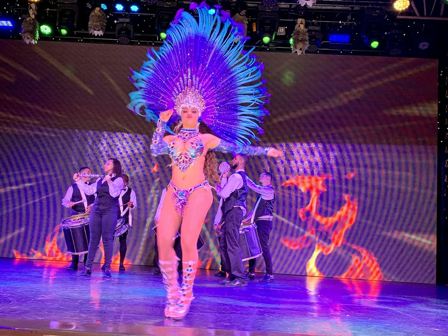Carnivale show onboard the Coral Princess.