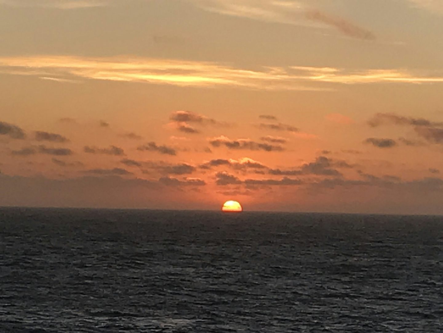 Sunset from our stateroom balcony