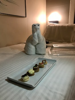 Treats from the GM and one of the towel animals