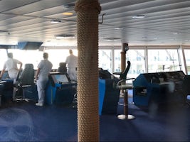 Bridge observation room - very cool watching us depart a port!
