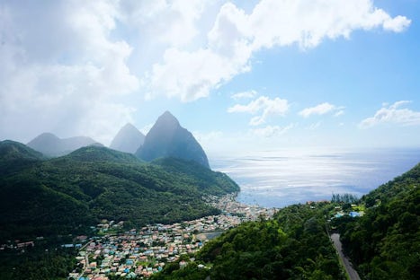 Soufriere and the Pitons in St. Lucia