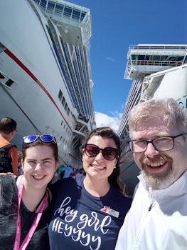 GF and OP with Erin, the Cruise Director!