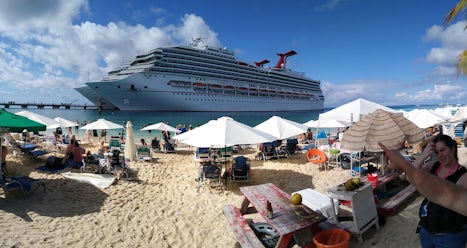 The beautiful Carnival Sunrise as seen from Grand Turk.