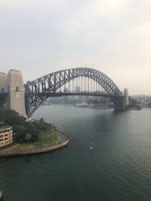 A smoky day arriving back in Sydney - from the Windjammer Marketplace at th