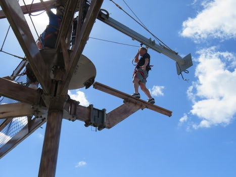 Got the chance to walk the plank on the ropes course. 