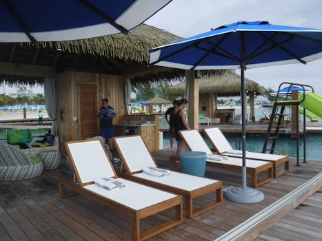 Ocean side of cabana  #7, standing next to over the water hammock 