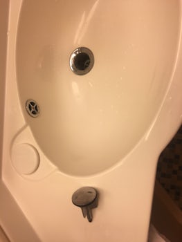 Broken sink drain, never repaired.