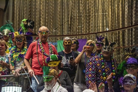Our Cruise Critic Roll Call put on a Mardi Gras parade throughout the ship,