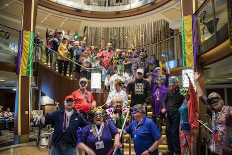 Our Cruise Critic Roll Call put on a Mardi Gras parade throughout the ship,