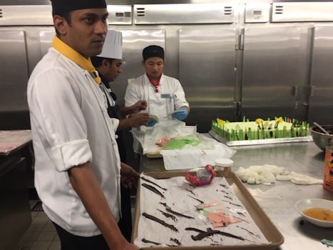 Decorating Cakes in the Ships Kitchen