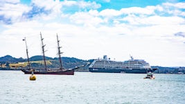 The Journey and an older ship in Bay of Islands