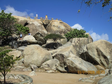 Casibari Rock Formations with climbers, Aruba