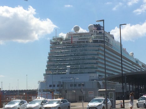 This is the aft of the ship at the cruise terminal