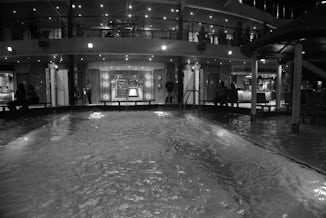 Night time shot of the pool on Carnival Magic