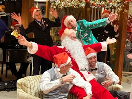The crew entertaining us on Christmas Carol and Santa Visit Night. 