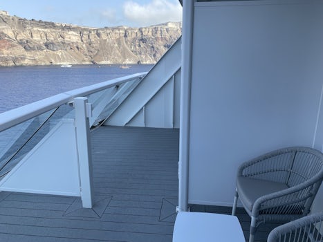 Here is the balcony in Santorini, see how the divider was taken down and we could access the deck off of 9311.  The deck was actually big enough to put a sunbed out there - which another neighbor actually did.  Santorini doesn't look bad in the background either, right?