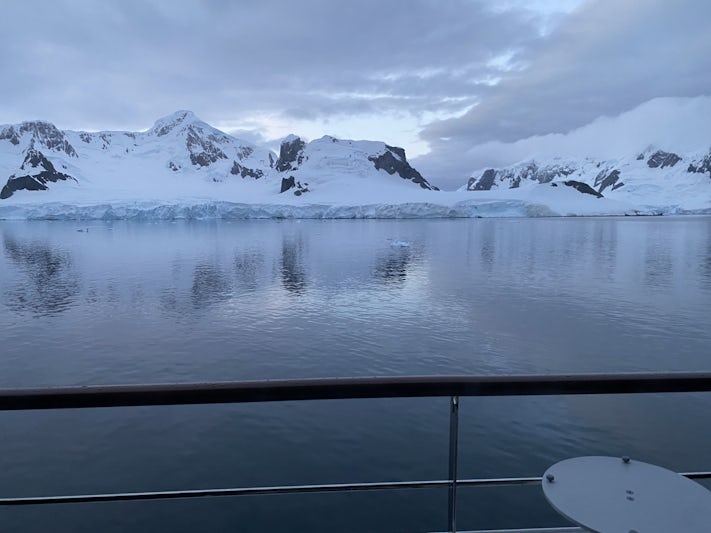 From the boat looking at Antarctica.