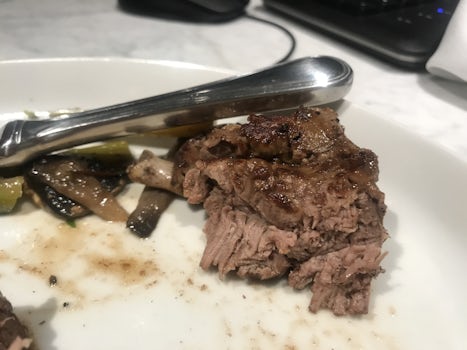 Overcooked Filet mignon that the maitre  d' said was cooked medium.