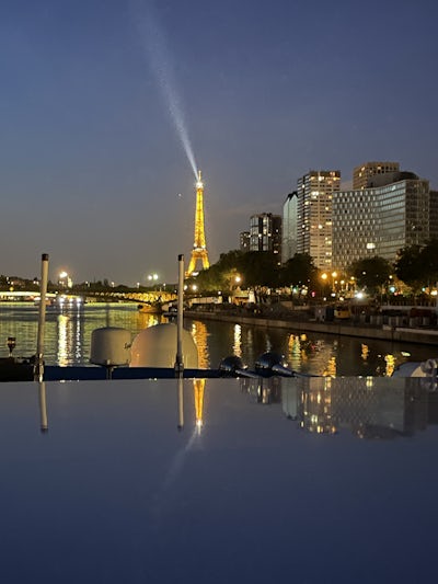 The Tour Eiffel (Eiffel Tower) on the last night cruising the Seine River on the AmaLyra