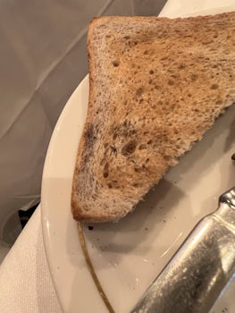 Moldy toast at breakfast. 