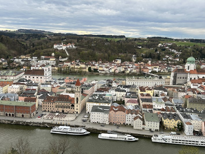 View of passau from mountain top