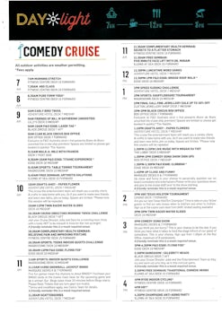 Cruise itinerary for day 3 - page 1