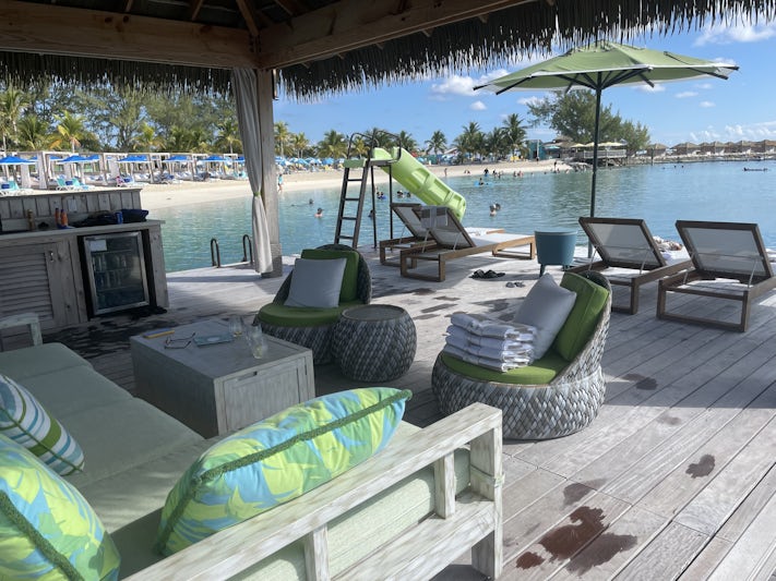 Floating Cabana at Coco Beach Club in Coco Cay