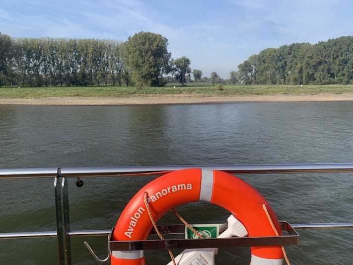Taking in views of the Rhine from the open top deck.