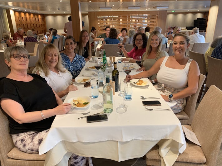 Our last night on the ship dining with several ladies we met and have become great friends with.