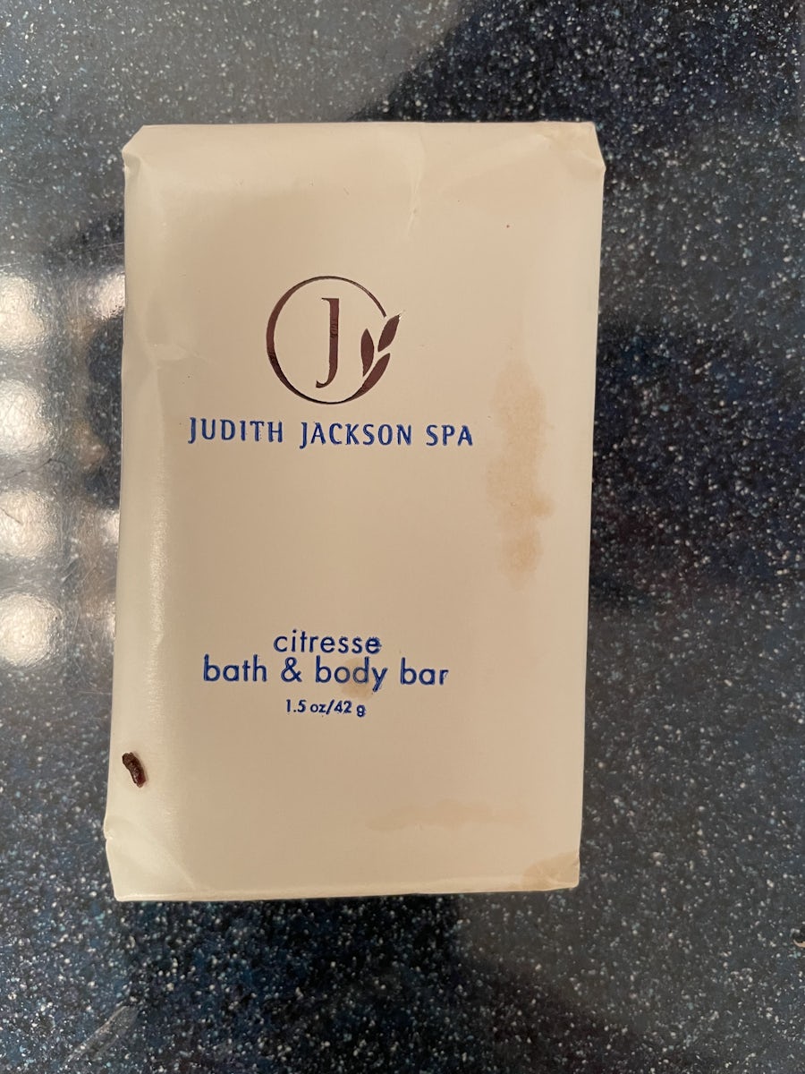 Soiled Soap wrapper; unidentified brown matter disturbing