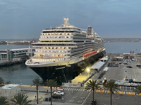 Koningsdam seen from our hotel window in San Diego.
