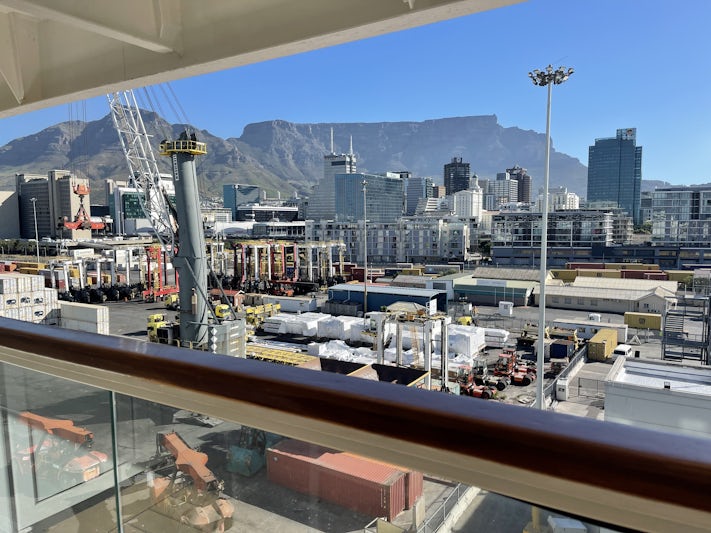 View of Table Mountain from ship’s balcony. 
