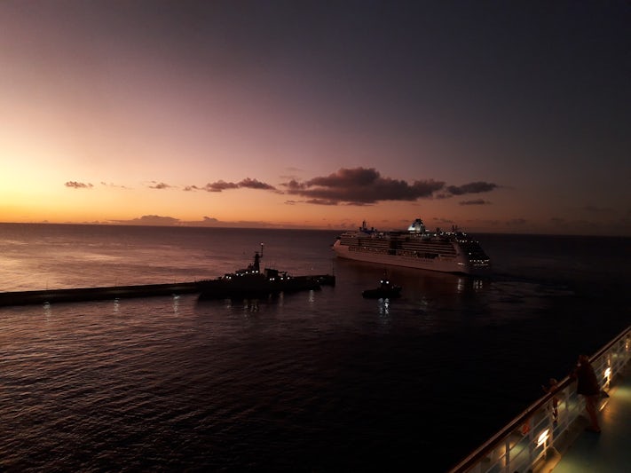 The Caribbean sunsets were some of the best parts of this cruise. Especially if you got to see them from the top decks while leaving port.