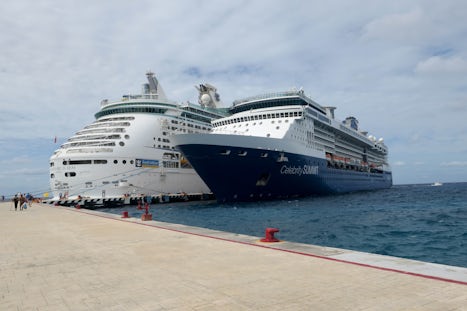 Photo of the ship docked in Cozumel.