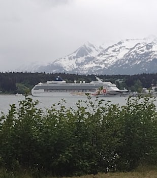 Ship picture from scenic overlook in Haines