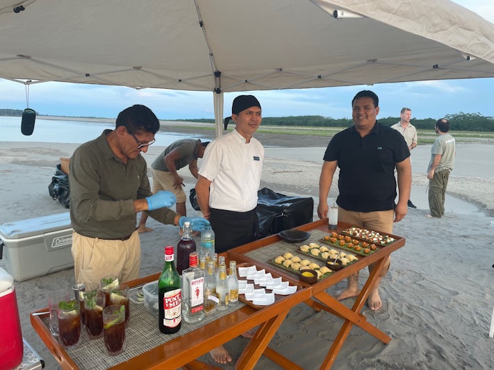 Cocktails at the sandbar
