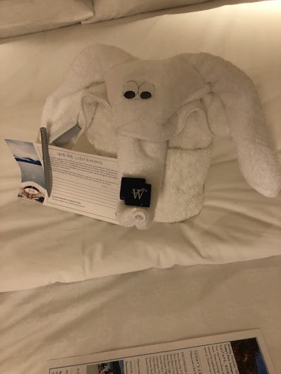 towel animal made by our cabin steward