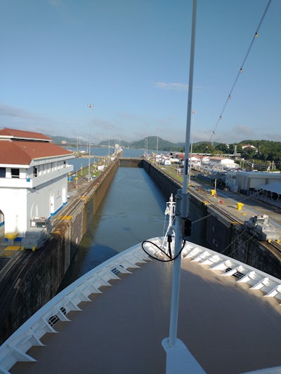 A picture of the Viking Star going through the Panama Canal 
