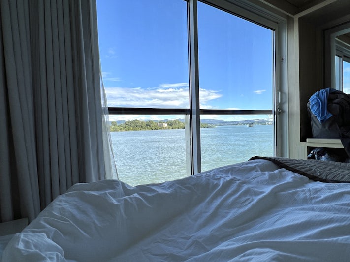 Looking out from our bed during sailing along the Rhone River.