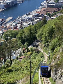 View down from top of Funicular in Olden