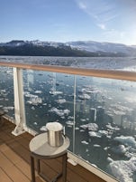 Suite balcony and the ice we collected for our cocktails from the icebergs 
