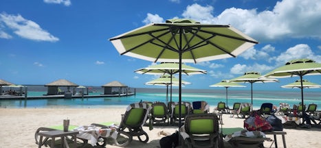 Beach view at Beach Club at Coco Cay
