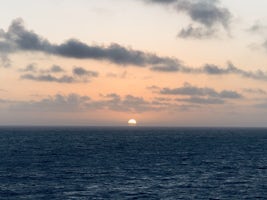 Great sunrises and sunsets at sea.