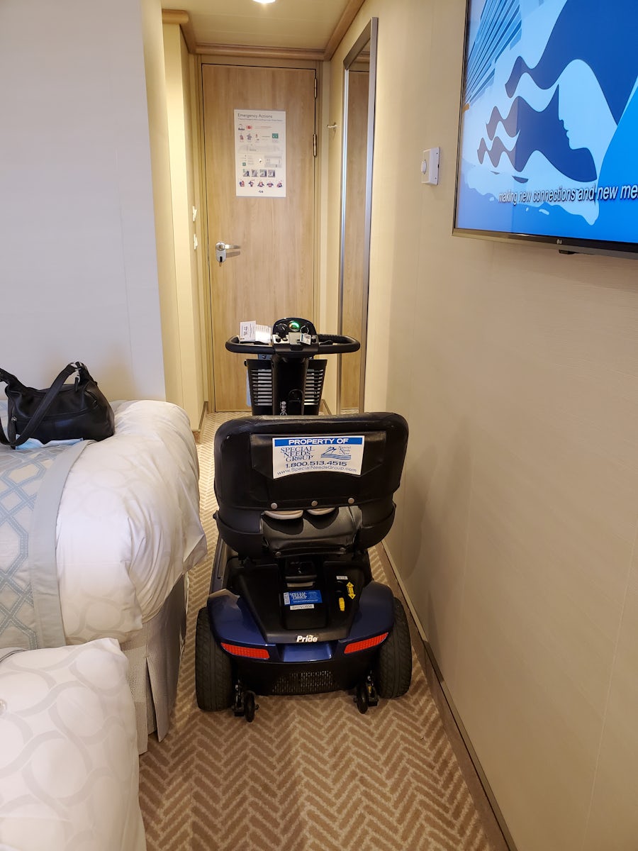 This is a picture showing how the motorized scooter fit in our room.
